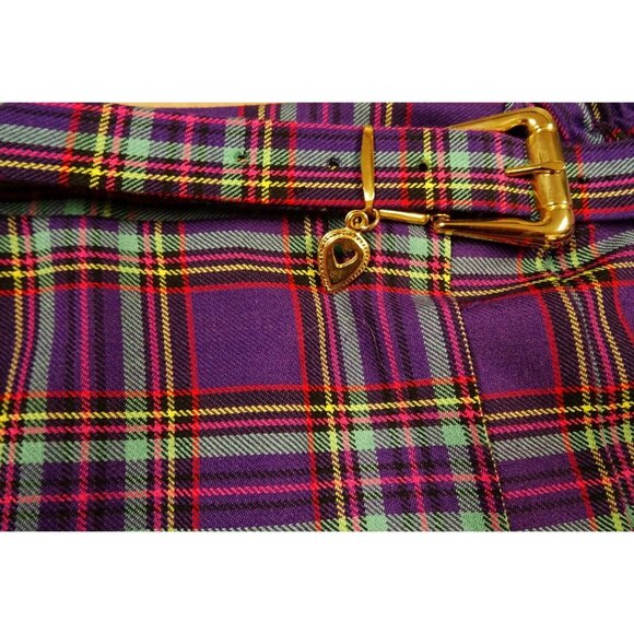 Vintage Lannie Purple Plaid Tartan Blazer and Matching Pleated Skirt Youth Sz 14 - Picture 11 of 14
